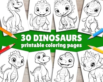 30 Gemakkelijke Dinosaurus Kleurplaten Voor Kinderen Peuters Kleuters Peuters Kleurboek Eenvoudige Kleurplaten Dinosaurussen Afdrukbare Kleuterschool