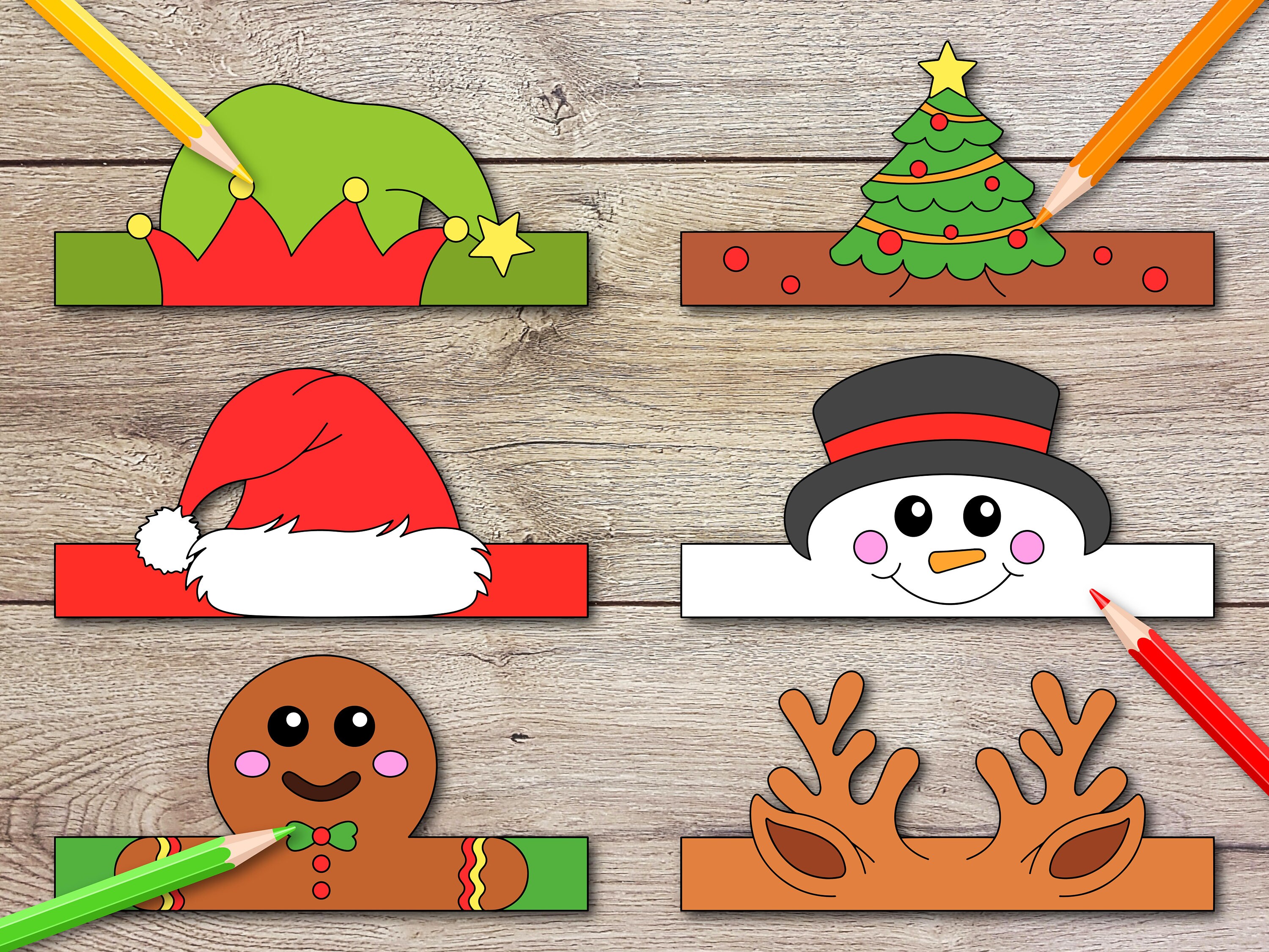 Christmas Paper Crowns Easy Coloring Activity Printable Kids Craft Hats ...