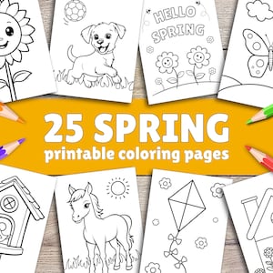 Spring Easy Coloring Pages For Kids, Toddlers, Preschoolers Toddlers Coloring Book Simple Coloring Pages Homeschool Printable, Kindergarten