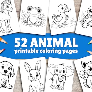 52 Easy Coloring Pages For Kids, Toddlers, Preschoolers Toddlers Coloring Book Simple Coloring Pages Homeschool Printable, Kindergarten