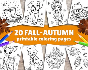 Fall Autumn Coloring Pages For Kids, Toddlers, Preschoolers Toddlers Coloring Book Simple Coloring Pages Homeschool Printable, Kindergarten