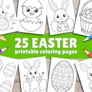 Easter Easy Coloring Pages For Kids, Toddlers, Preschoolers Toddlers Coloring Book Simple Coloring Pages Homeschool Printable, Kindergarten
