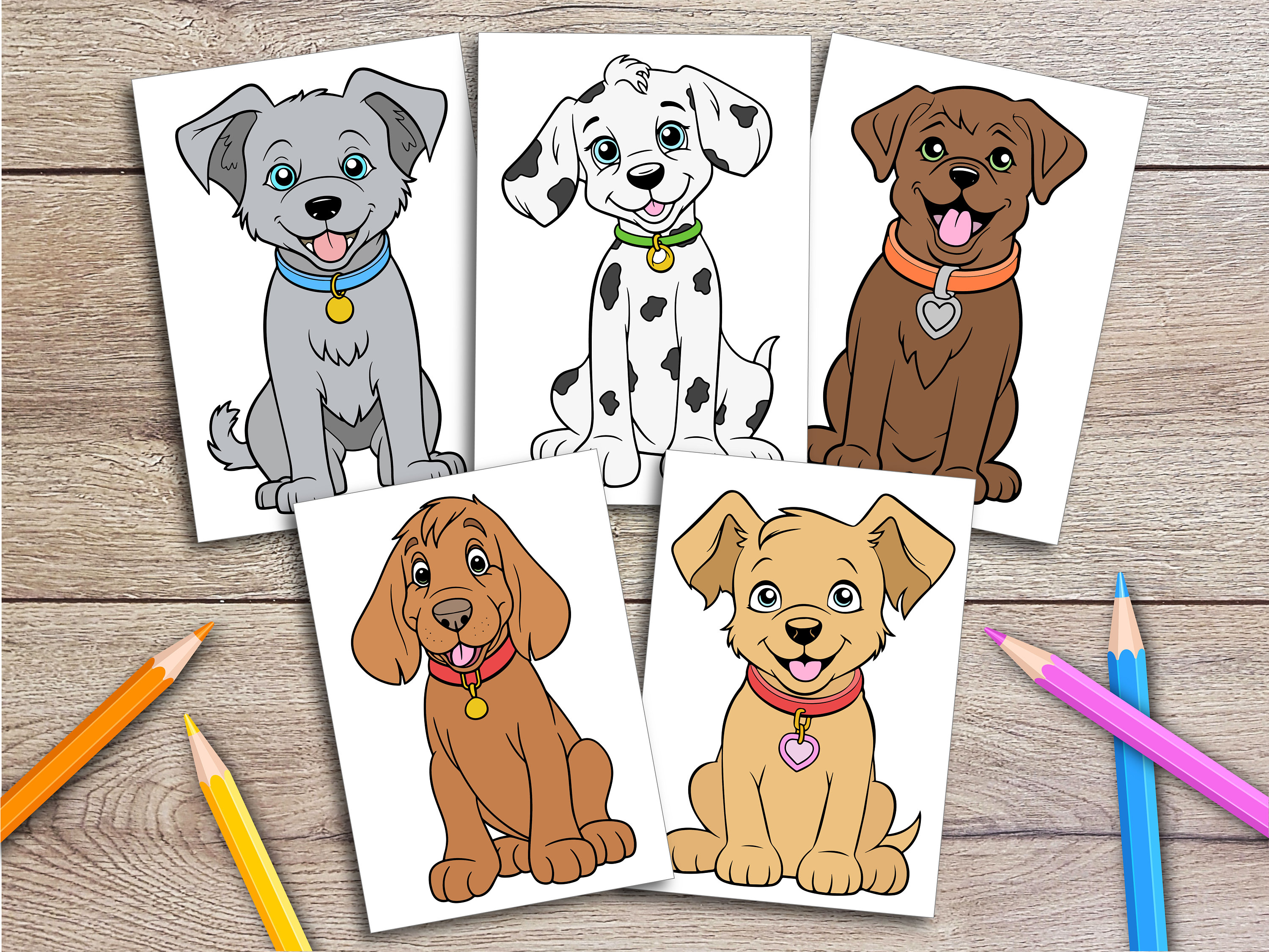 Easy Dog Coloring Pages for Kids Toddlers Preschoolers Toddlers ...