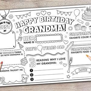 Happy Birthday Grandma Coloring Page Printable All About Grandma ...