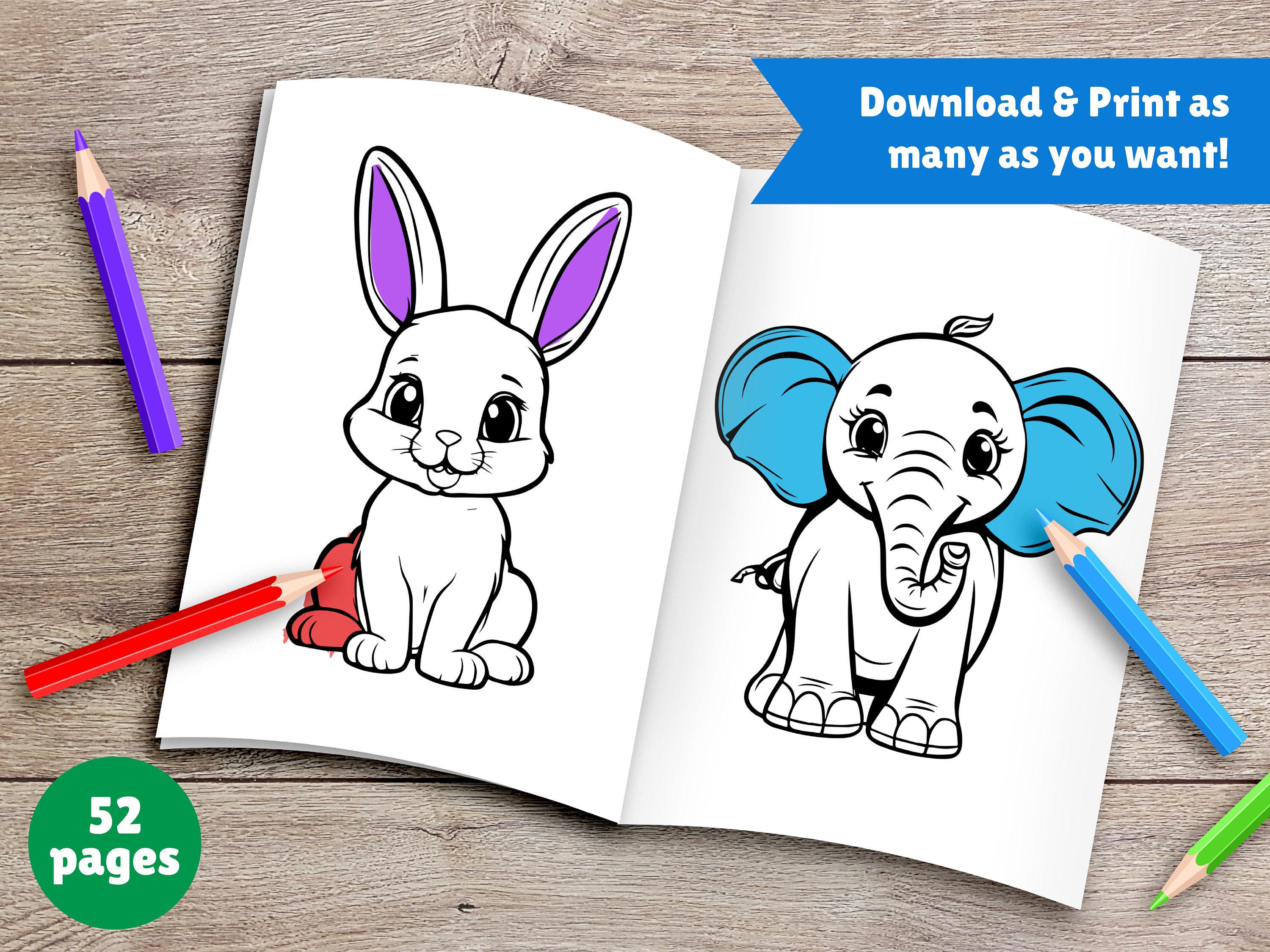  52 Einfache Malseiten Für Kinder, Kleinkinder, Vorschulkinder - Etsy.de Motiv 