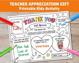 Teacher Appreciation Printable Teacher Appreciation Gift Thank You Teacher Gift Coloring Pages School Kids Instant Download Digital Download