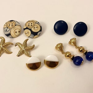Earrings Lot Vintage Pierced
