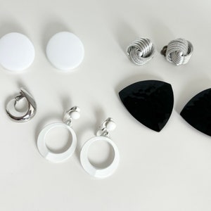 Earrings Lot 5 Pairs Clip On Vintage