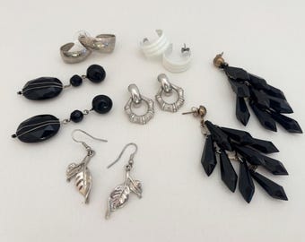 Earrings Lot Vintage Pierced 6 Pairs