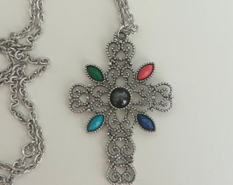 Collar de cruz románica vintage de Avon