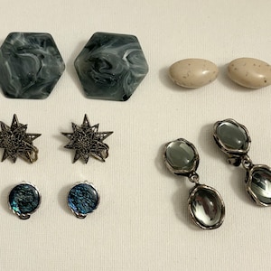 Earrings Lot 5 Pairs Vintage Clip On