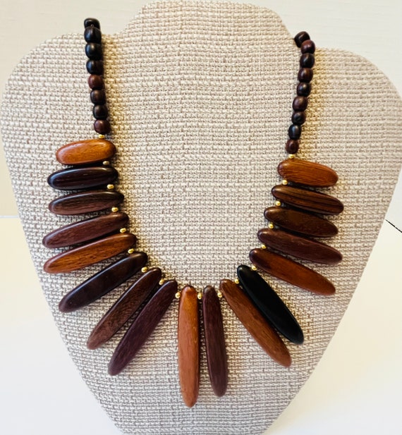 Beautiful Wood Beaded Natural Necklace