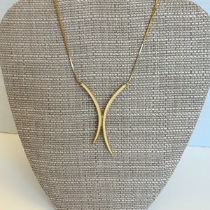 Monet Cream Enamel X Necklace Vintage