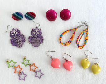 Earrings Lot of 7 Pairs Vintage/Modern Pierced