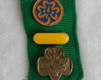 Girl Scouts World Association Insignia Tab with Pins Vintage Trefoil