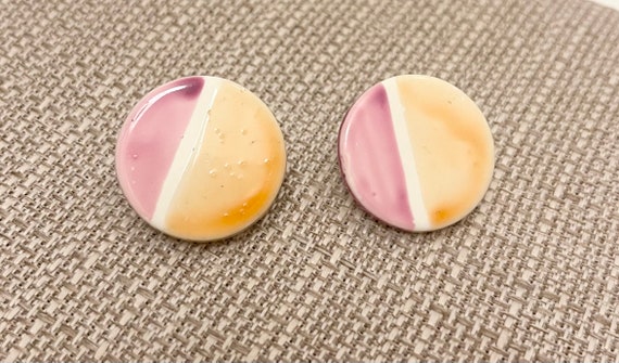 Vintage Sherbet Colored Clip On Earrings - image 6