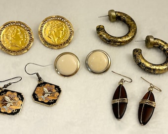 Earrings Lot Vintage Pierced