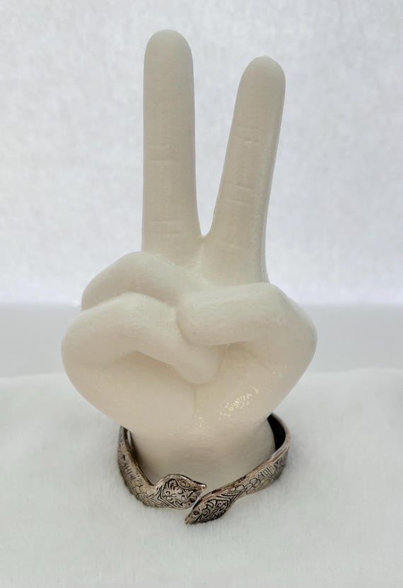 Double Headed Snake Hinged Bangle Bracelet Vintage - image 9