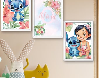 Personalized Lilo & Stitch Kids Room Print: Ohana Wall Art (Digital Download)
