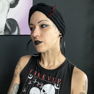 Twisted Spike Headband, Spiked headband, Crochet headband, Goth accessory