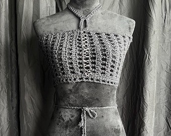 Nocturnal Siren Bralette Goth Crochet Barlette PDF Crochet Pattern
