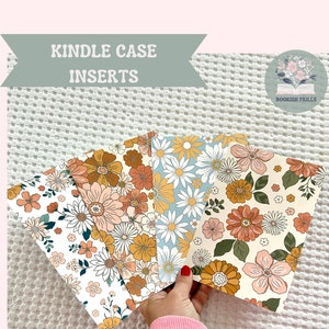 Kindle Case Insert | E-Reader Clear Case Backgrounds | Floral Design Pattern |
