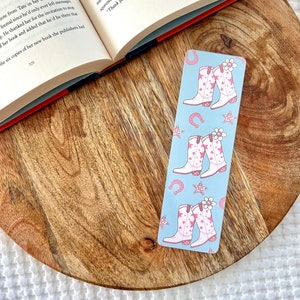 Disco Cowgirl Bookmark | Pink and Blue Bookmark | Cowgirl Boots Bookmark