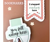 You Fell Asleep Here Magnetic Bookmark | I stopped Reading Here Bookmark | Green Bookmark | Cute Bookmarks