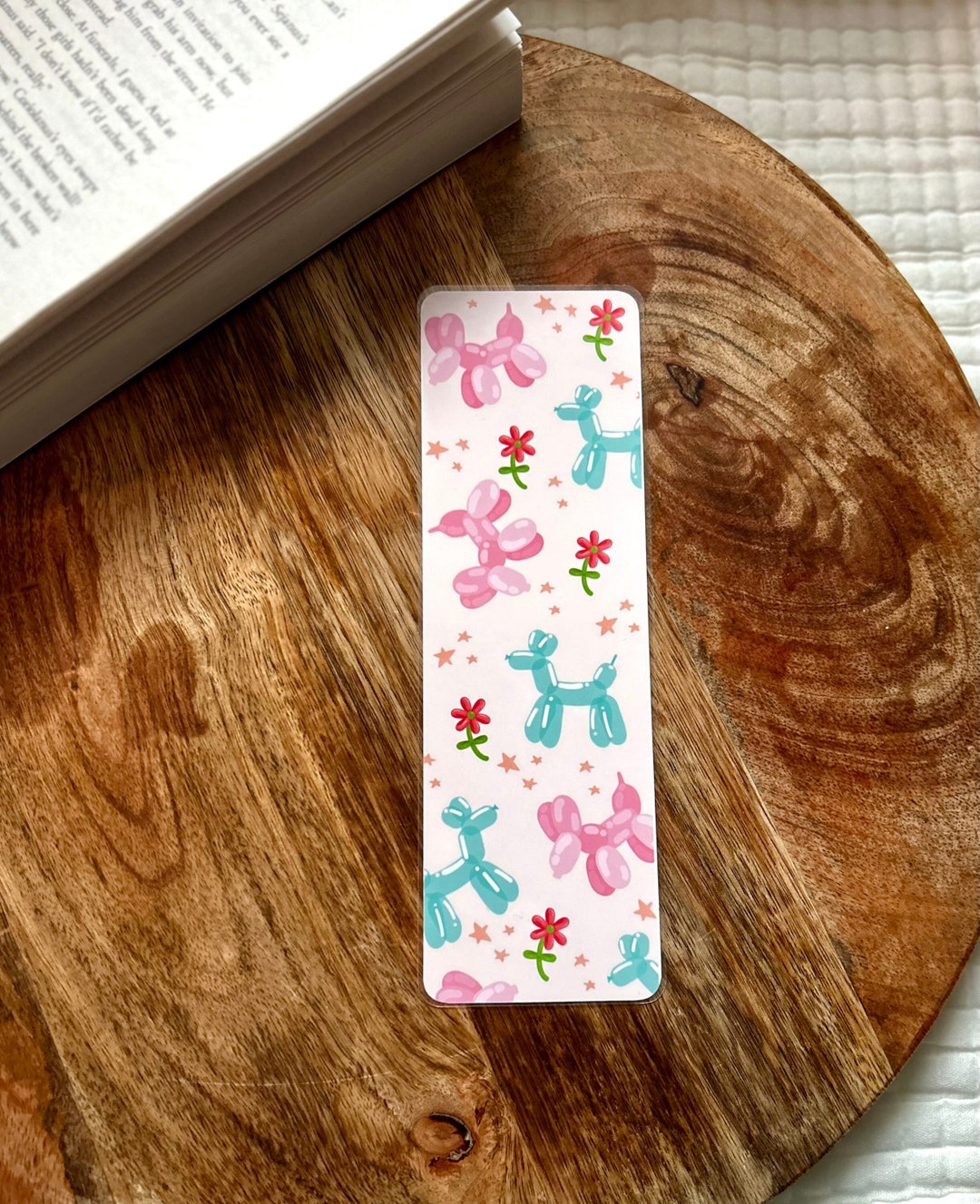 Balloon Dog Bookmark | Pink Cute Bookmark | Planner Bookmark ...