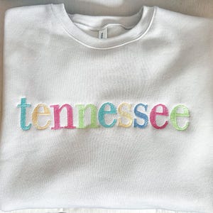 State Embroidered Crewneck Sweatshirt, Tennessee sweatshirt, Gift