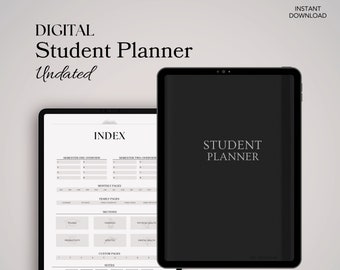 Undated Digital Student Planner: Academic & Life Organization (PDF Download)
