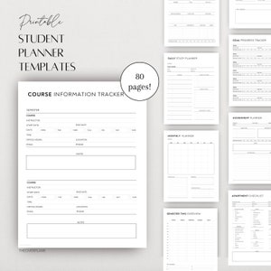 Student Planner Templates Bundle: Academic Organizer (Printable US Letter, A4, A5)