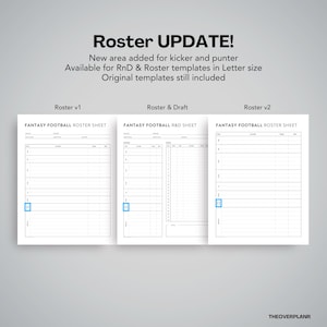Fantasy Football Draft Kit: Printable Roster & Cheat Sheet (digital ...