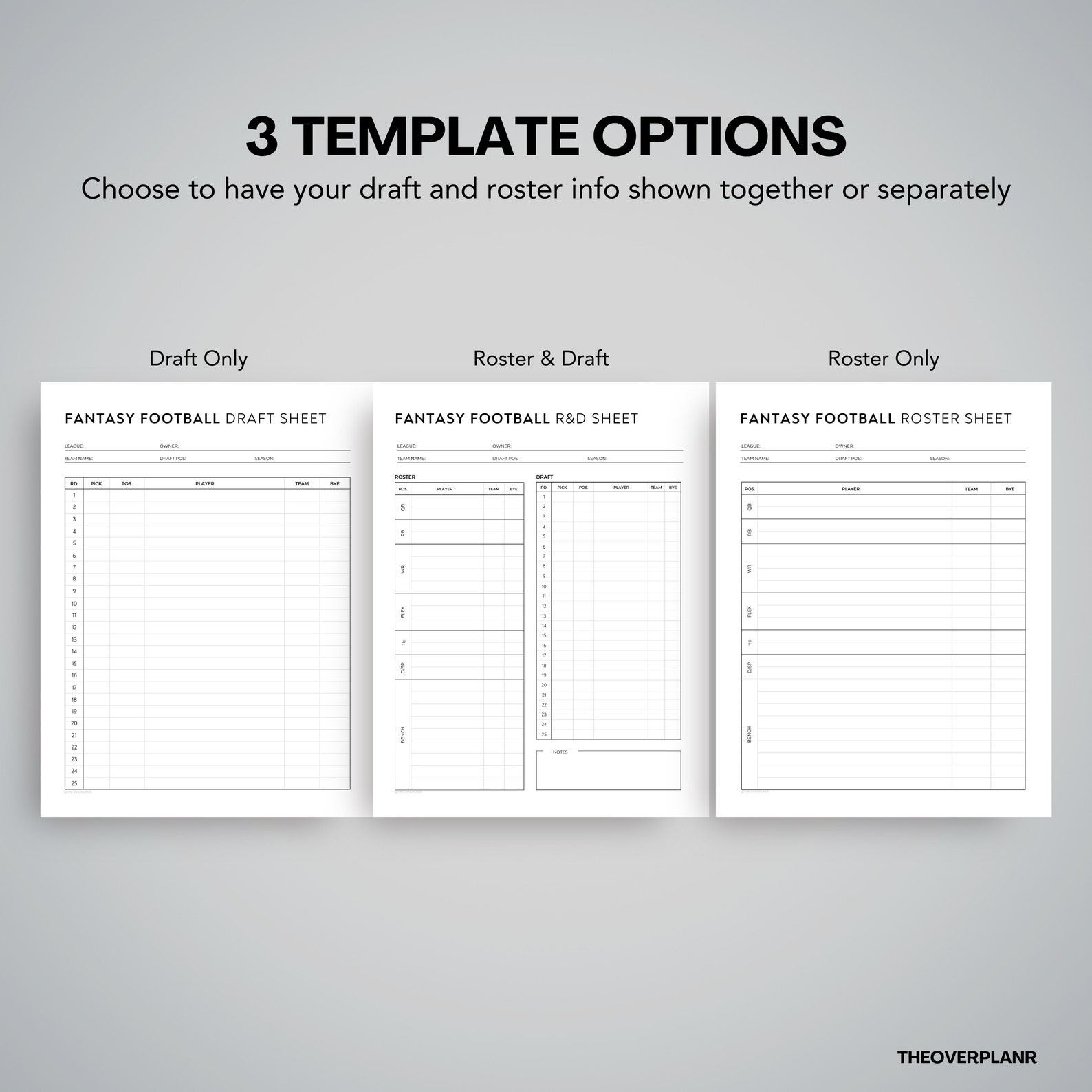 Fantasy Football Draft Sheet Template Printable Sheet Digital Template Fantasy Football Draft Sheet Template Printable Sheet Digital Template