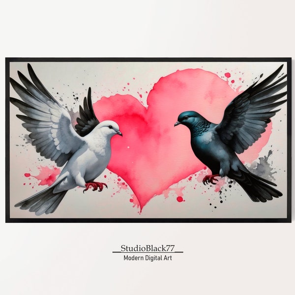 Rococo Art CUPIDO Dove Pigeon Heart Love Painting PRINTABLE Art | Digital Printing | Wall Art | Nice Mural | Digital Download StudioBlack77