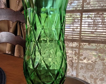 E.O. Brody green glass vase 1950s-70s