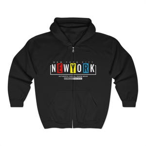 New York City Zip-Up Hoodie, Casual Outerwear for Urban Adventurers, Ideal for Travel, Streetwear, Gift for New Yorkers
