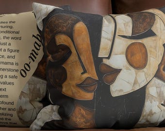 African Art Mother & Child Pillow: Modern Home Decor
