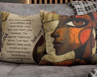 African Art "Sawubona" Pillow Cover: Mindful Home Decor