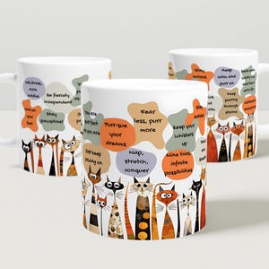 Mug for Cat Lovers, Positive Quotes, Exam Mug, Office Mug, Affirmation Gift, Gift for Cat Lovers, Funny Mug, Funky Cat Gift, Cat Humour Gift