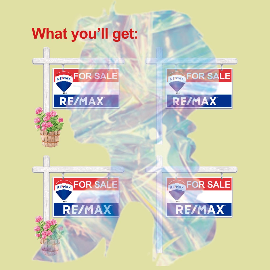 Digital Real Estate Yard Sign Remax for Sale Sign PNG Instant Download ...