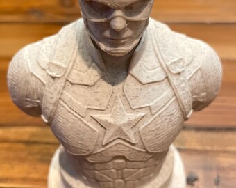 Captain America Marvel Avenger 3D Printed Bust Sculpture