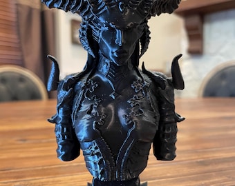 Lilith Bust - Daughter of Hatred - Diablo IV Fan Art Sculpture 7” inch tall
