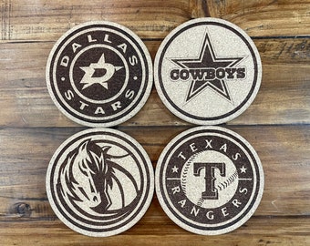 Dallas Texas pro sports Laser Engraved Coasters