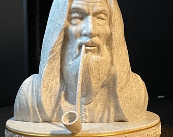 Gandalf the Grey/White Bust – 3D Printed Wizard Collectible – Lord of the Rings Inspired Fantasy Decor