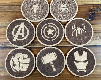 Marvel Avenger Laser Engraved Cork Coaster