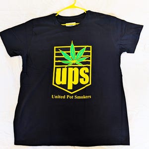 United Pot Smokers T-shirt Vintage 90-tals UPS T-shirt Marijuana Weed 420 Vuxen XL