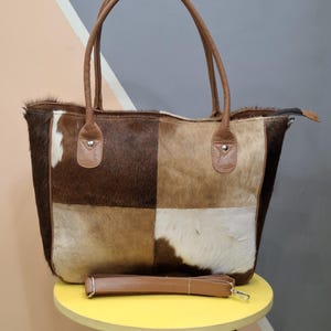Cowhide Tote Bag | HairOn Cowhide Tote Bag Purse | Leather Cowhide Bag | Cowhide Shoulder Bag | Western Boho handbag | Western Cowhide Purse
