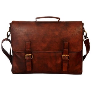 Bolso bandolera de piel auténtica, bolso para portátil, bolso de hombro para mujer, regalo para hombre, bolso de oficina, maletín de trabajo, bolso grande rústico.