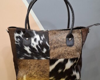 Bolso de mano de piel de vaca / Bolso de mano de piel de vaca HairOn / Bolso de piel de vaca de cuero / Bolso de hombro de piel de vaca / Bolso bohemio estilo occidental / Monedero de piel de vaca estilo occidental